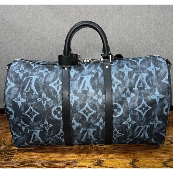 Louis Vuitton Keepall Bandouliere 50 Pastel Noir Black Duffle Weekend Travel Bag - Picture 5 of 11